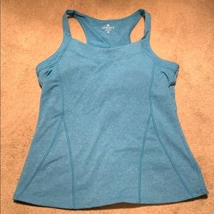 Athleta Racerback Keyhole Tank Sports Bra  Blue M